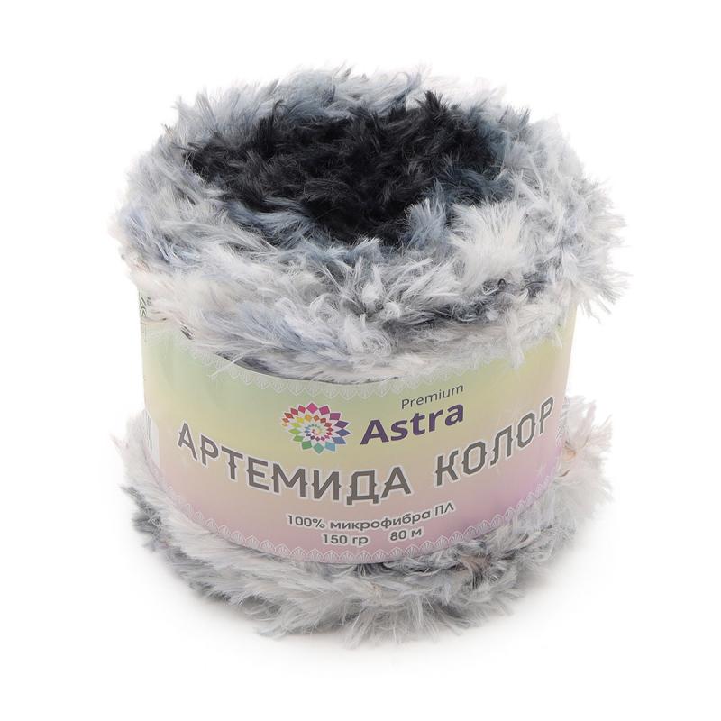 Пряжа Astra Premium 'Артемида Колор' 150гр 80м (100% микрофибра ПЛ) 03 серо-голубой секционный