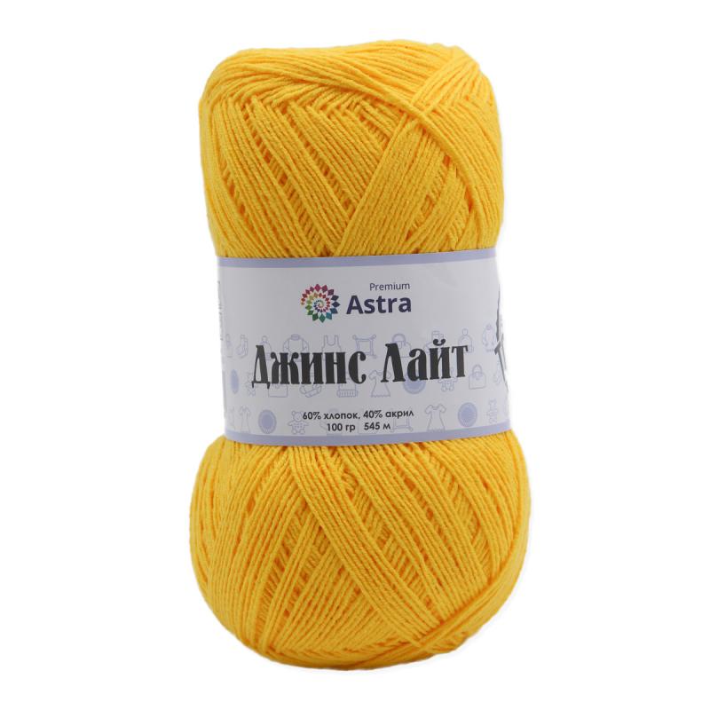 Пряжа Astra Premium 'Джинс Лайт' (Jeans Light) 100гр. 545м (60% хлопок, 40% акрил)  11 желтый