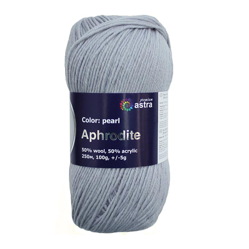 Пряжа "Афродита" - 50% шерсть, 50% акрил - 100гр. / 250м перламутр