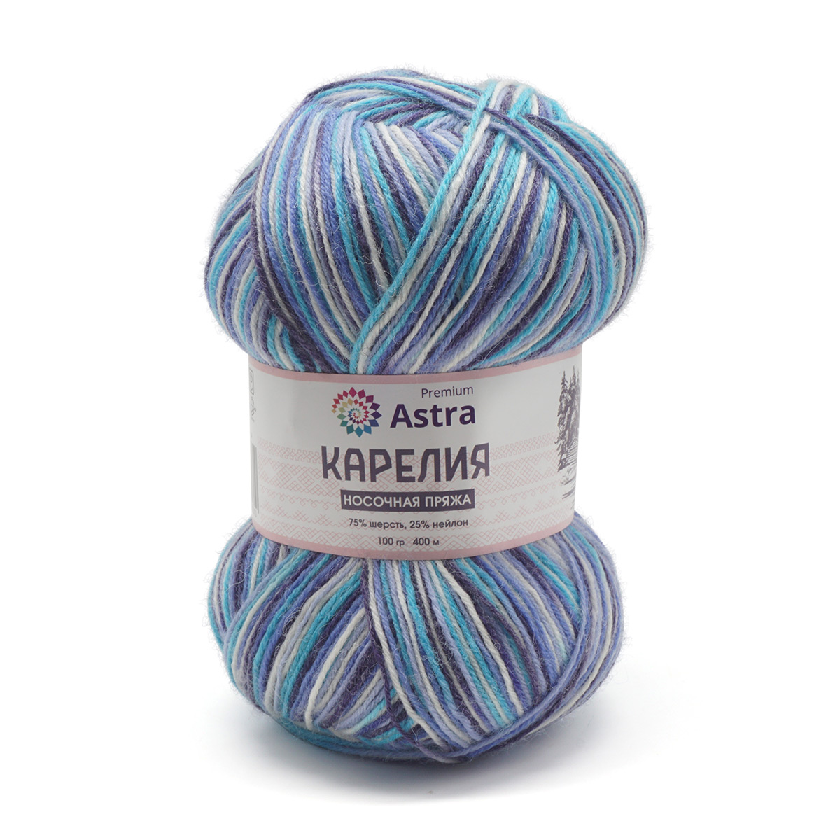 Пряжа "Карелия" носочная (Karelia sock) - 75% шерсть, 25% нейлон - 100гр. / 400м 1006