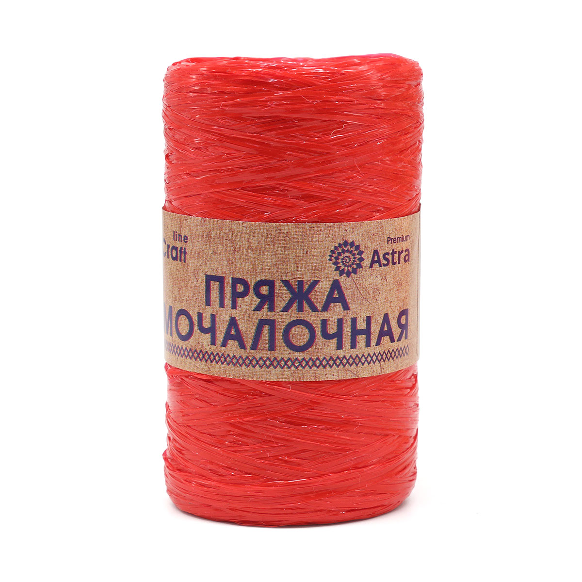 Пряжа "Мочалочная" - 100% полипропилен - 50гр. 200м алый