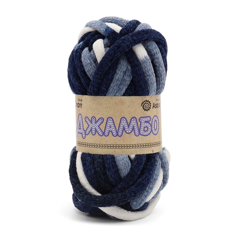 Пряжа Astra Premium 'Джамбо' (Jumbo) 150гр 13м (100% полиэстер) 05 синий/белый