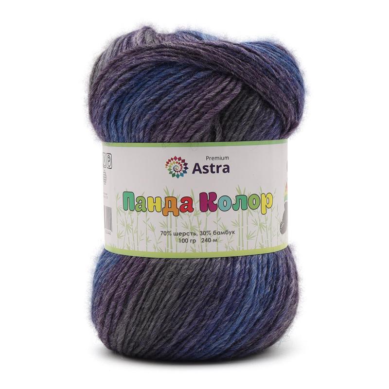 Пряжа Astra Premium 'Панда Колор' (Panda Color) 100гр 240м (70% шерсть, 30% бамбук) 05 секционный