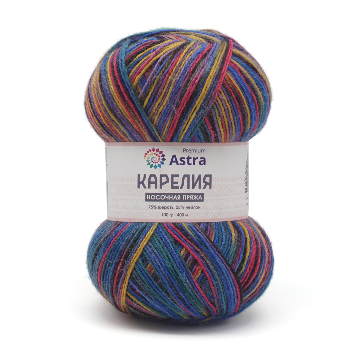 Пряжа "Карелия" носочная (Karelia sock) - 75% шерсть, 25% нейлон - 100гр. / 400м 1002