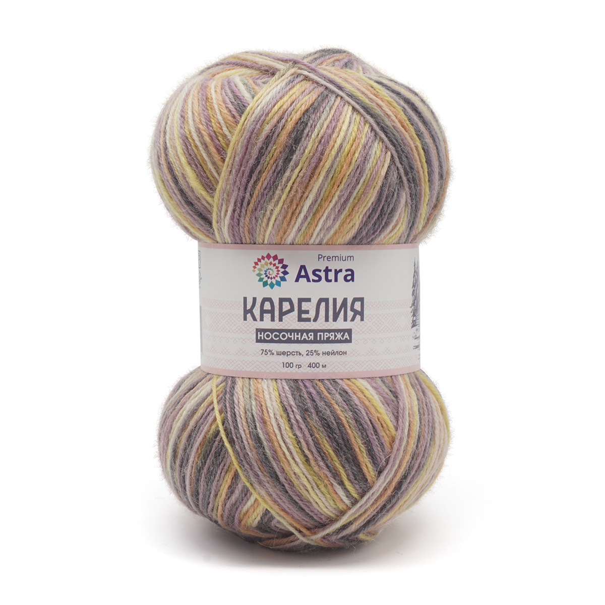 Пряжа "Карелия" носочная (Karelia sock) - 75% шерсть, 25% нейлон - 100гр. / 400м 1003