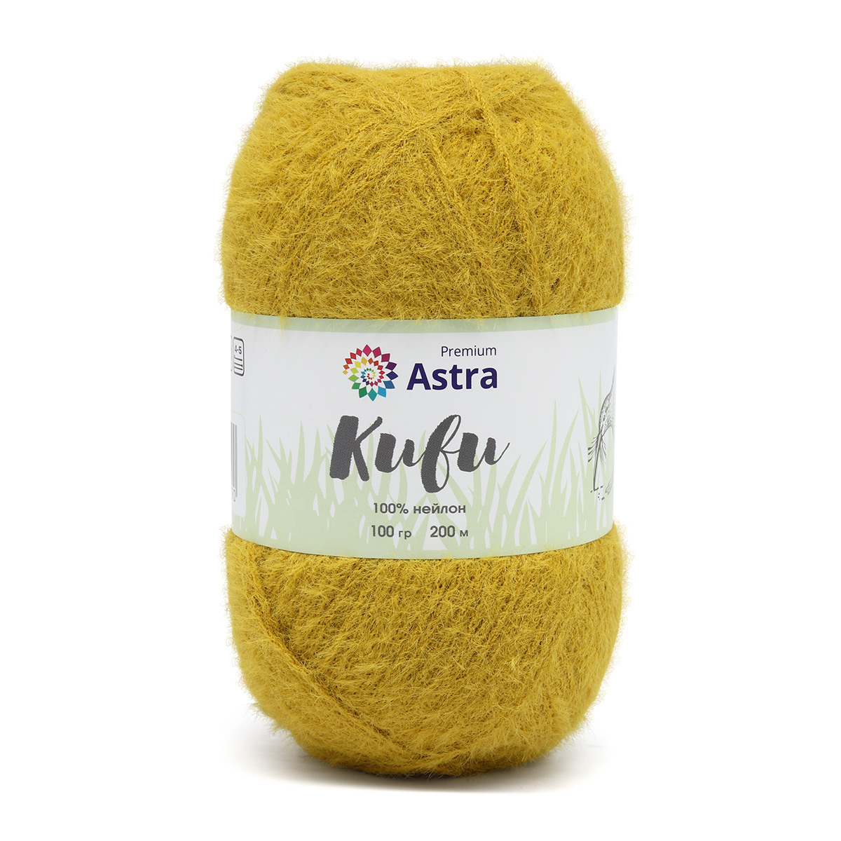 Пряжа "Киви" (Kiwi) - 100% нейлон - 100гр. / 200м  горчичный
