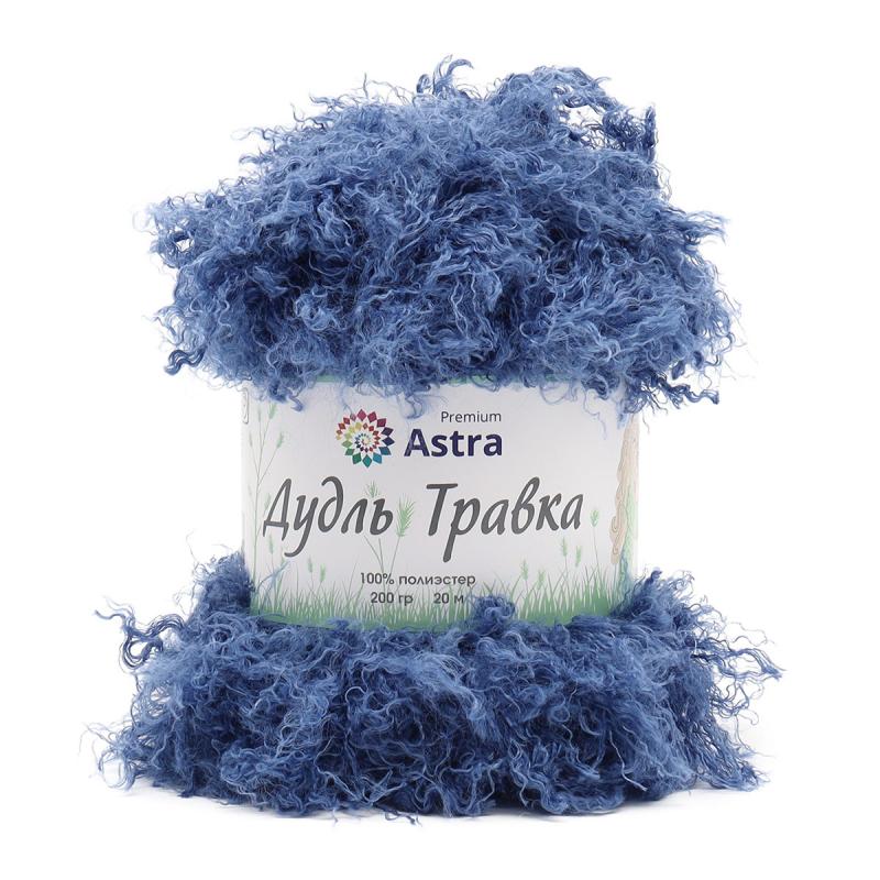 Пряжа Astra Premium 'Дудль Травка' 200гр 20м (100% полиэстер) 02 синий