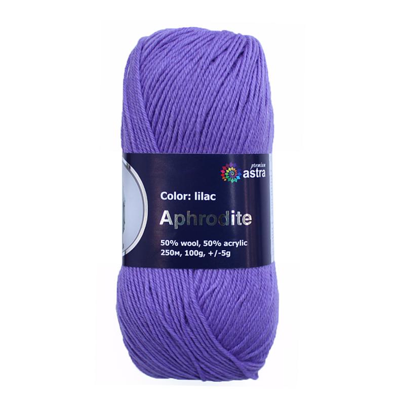 Пряжа "Афродита" - 50% шерсть, 50% акрил - 100гр. / 250м сирень
