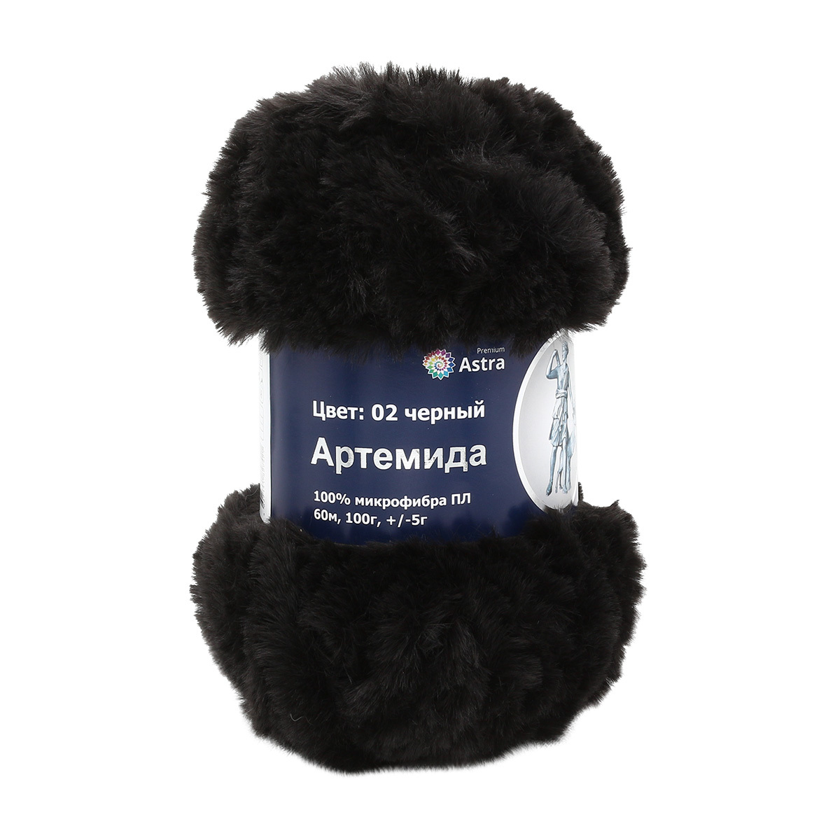 Пряжа "Артемида" - 100% микрофибра ПЛ - 100гр. / 60м черный 