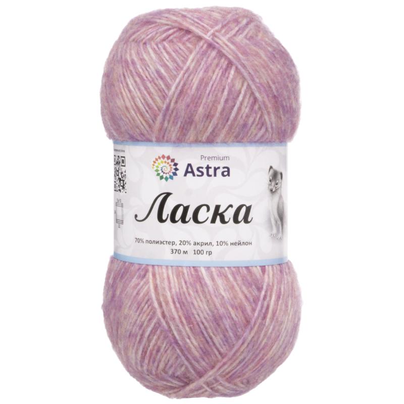 Пряжа Astra Premium 'Ласка' 100гр 370м (70% полиэстер, 20% акрил, 10% нейлон) 113 темно-розовый