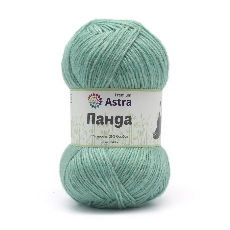 Пряжа "Панда" (Panda) - 75% шерсть, 25% бамбук - 100гр. / 240м мятный