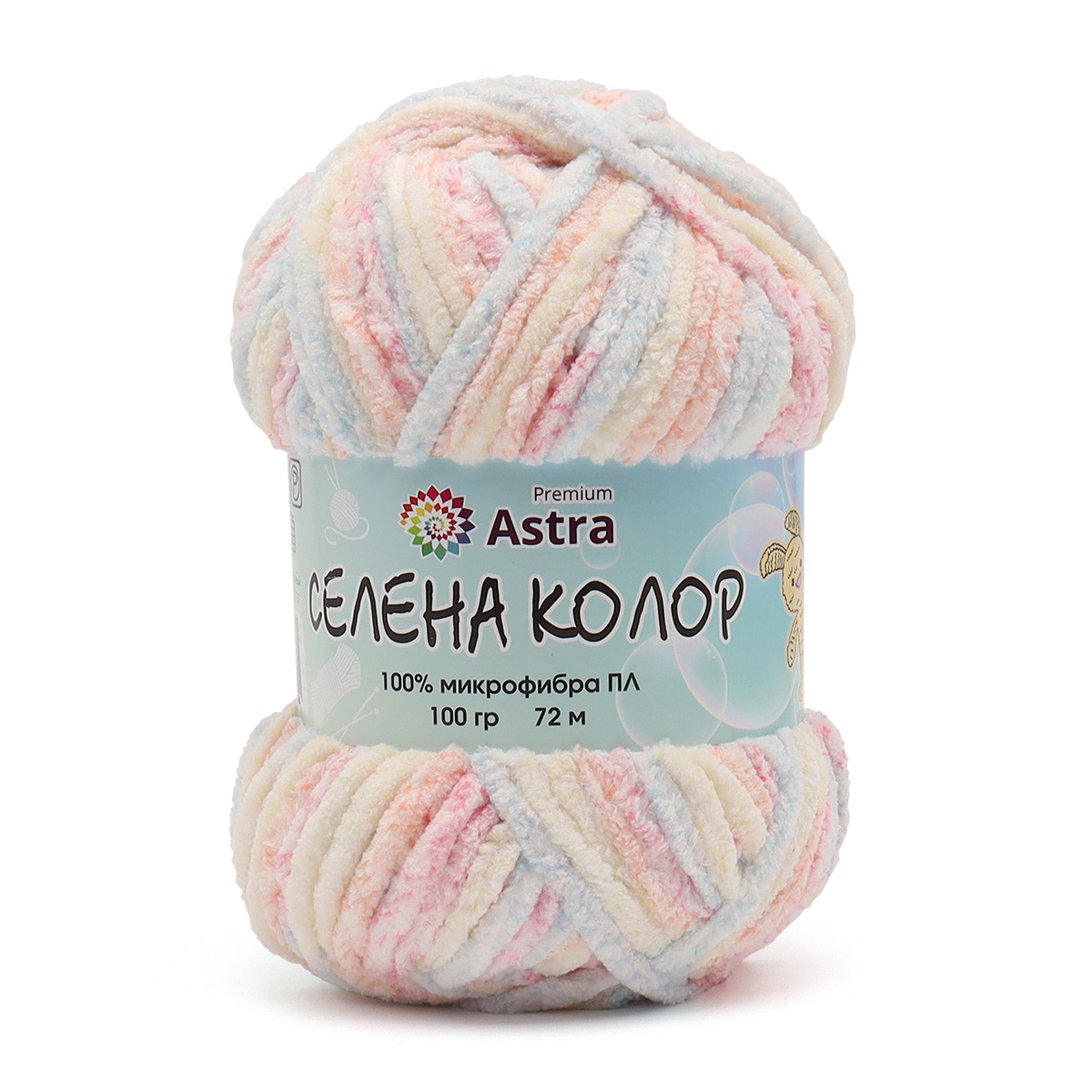 Пряжа Astra Premium 'Селена Колор' 100гр 72м (100% микрофибра) 08 нежно-розовый