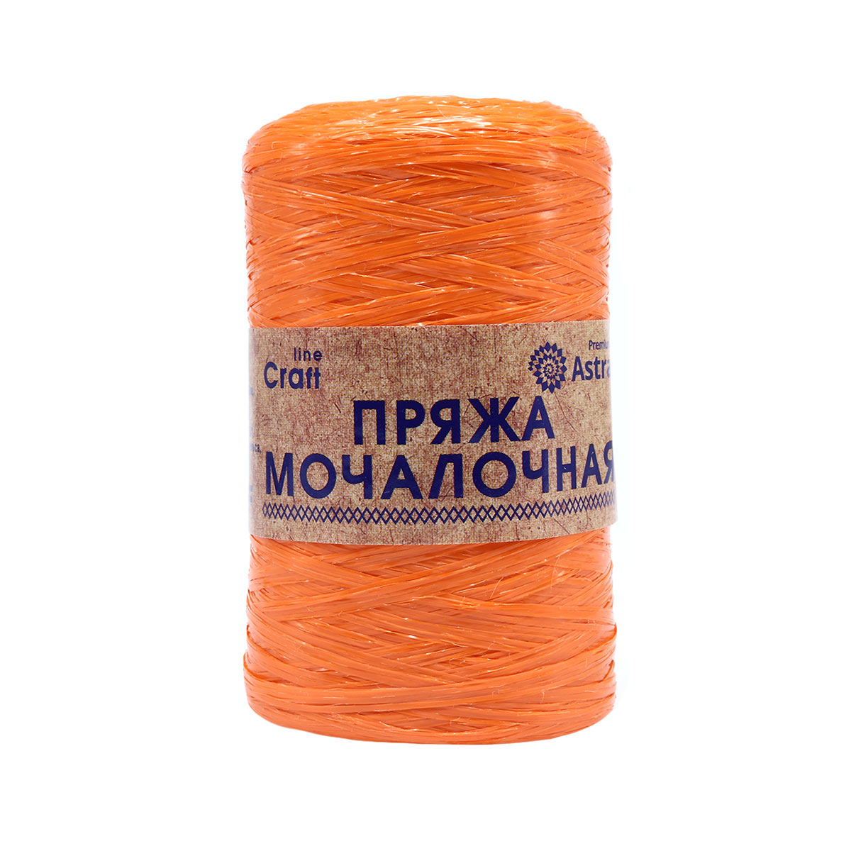 Пряжа "Мочалочная" - 100% полипропилен - 50гр. 200м апельсин