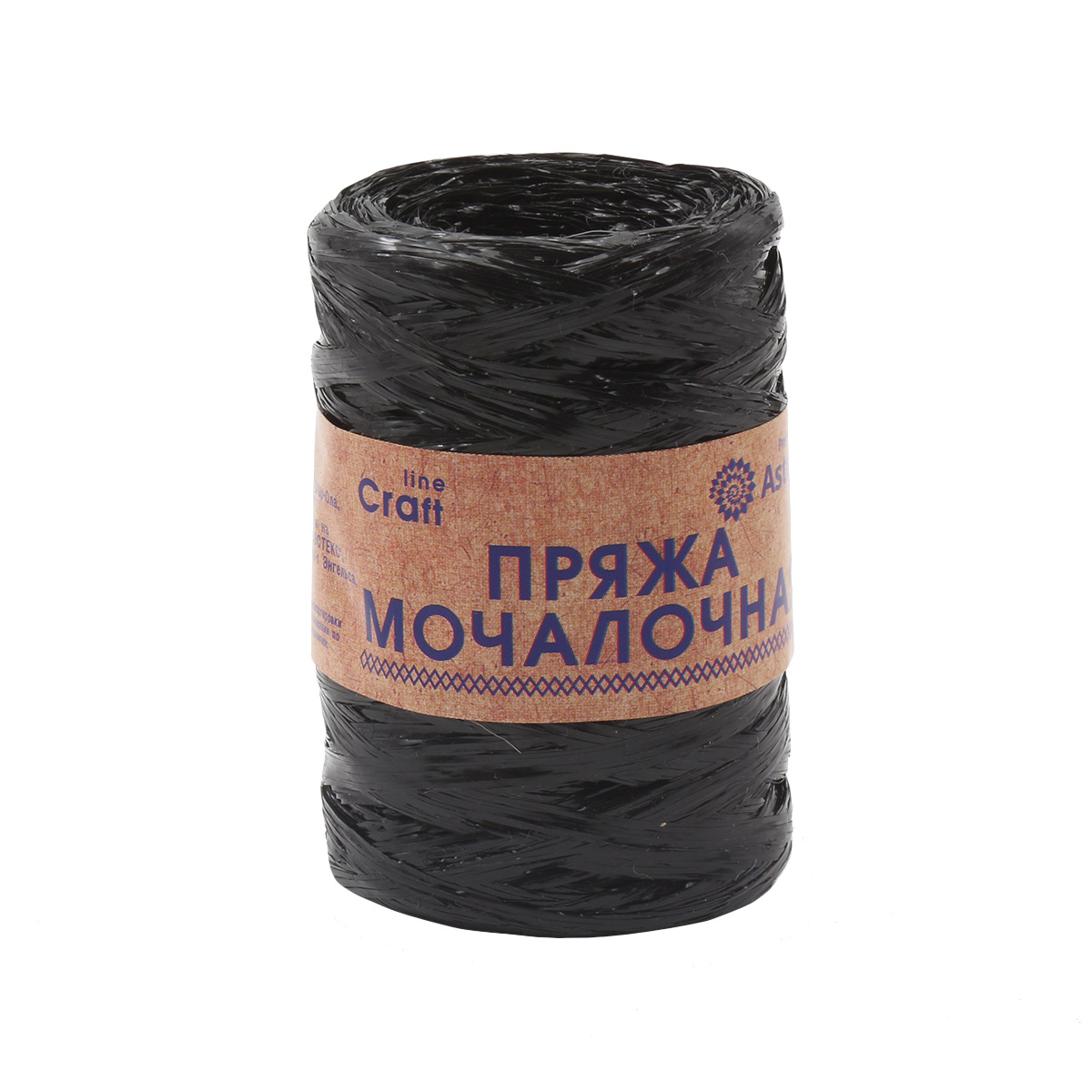 Пряжа "Мочалочная" - 100% полипропилен - 50гр. 200м черный
