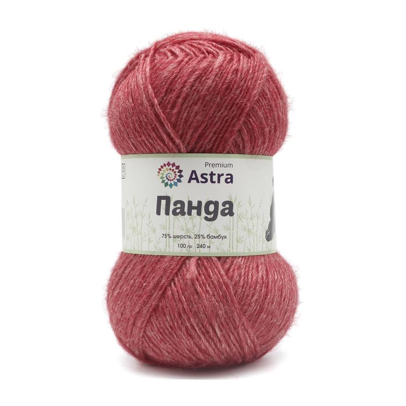 Пряжа "Панда" (Panda) - 75% шерсть, 25% бамбук - 100гр. / 240м красный