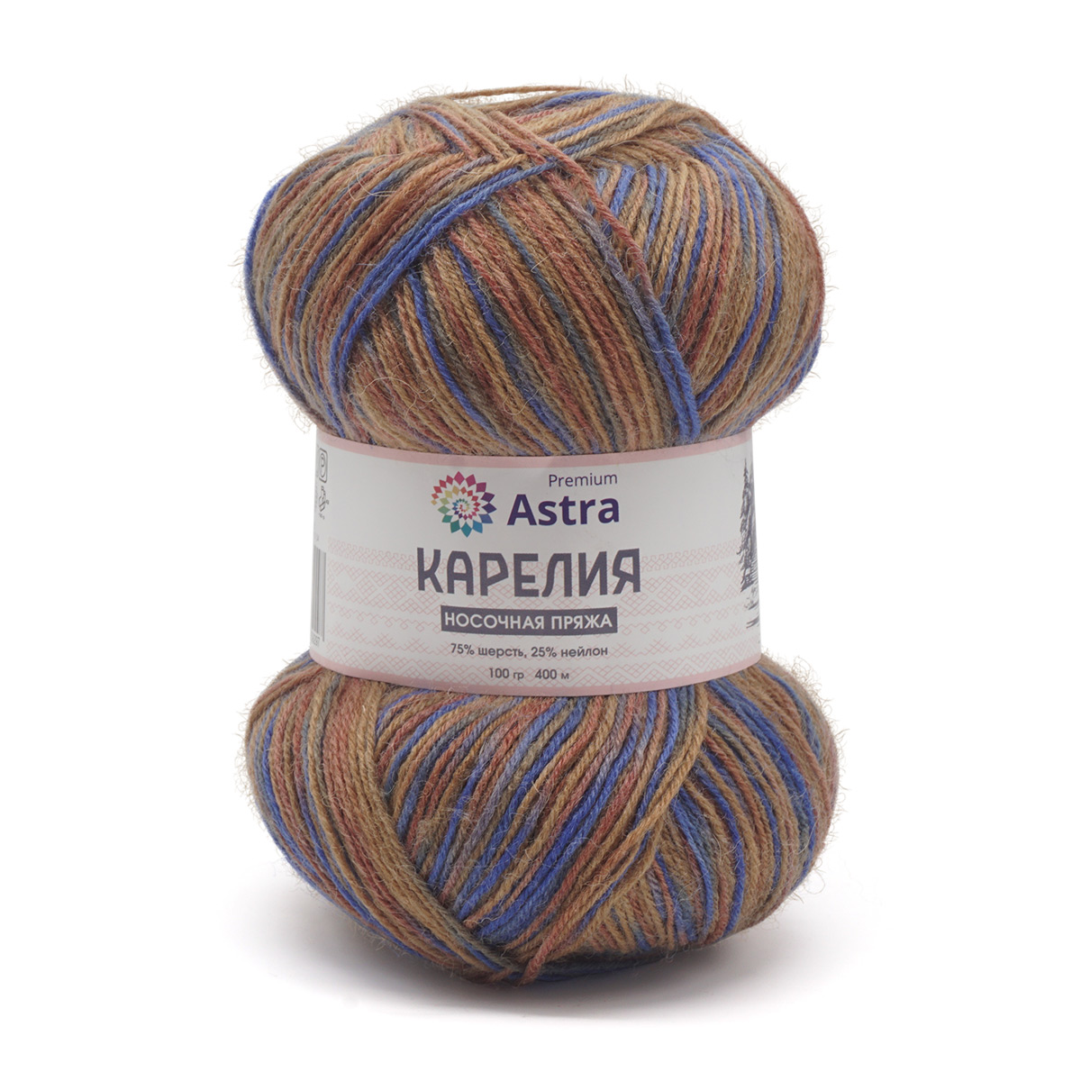 Пряжа "Карелия" носочная (Karelia sock) - 75% шерсть, 25% нейлон - 100гр. / 400м 1005