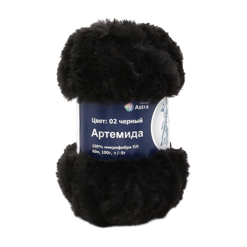 Пряжа "Артемида" - 100% микрофибра ПЛ - 100гр. / 60м черный 