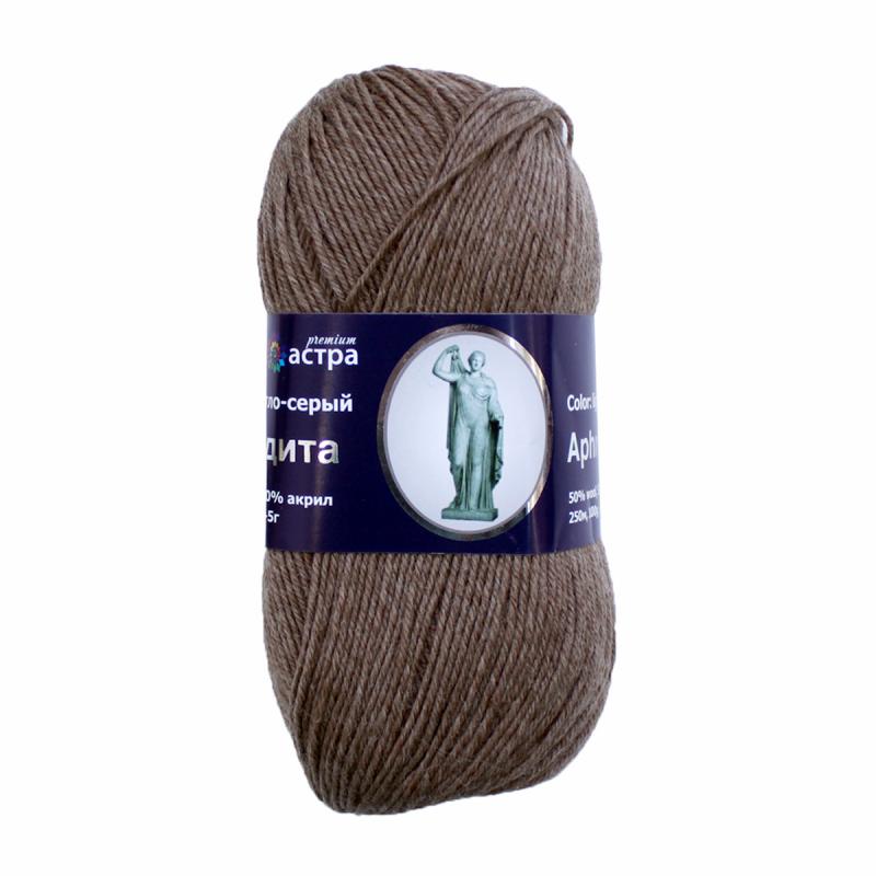 Пряжа "Афродита" - 50% шерсть, 50% акрил - 100гр. / 250м светло-серый