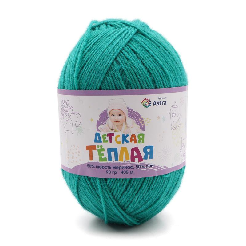 Пряжа "Детская теплая" - 50% шерсть - 50% пан - 90гр. / 405м - изумруд